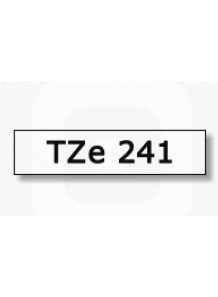 TZe-241 (18มม. x 8เมตร พื้นขาว ตัวอักษรดำ)