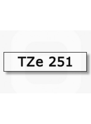 TZe-251 (24มม. x 8เมตร พื้นขาว ตัวอักษรดำ)