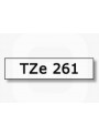 TZe-261 (36มม. x 8เมตร พื้นขาว ตัวอักษรดำ)