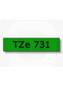 TZe-731 (18มม. x 8เมตร พื้นเขียว ตัวอักษรดำ)